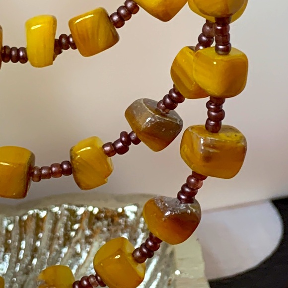 🍄Vintage stones and glass seed beads necklace - Picture 3 of 10